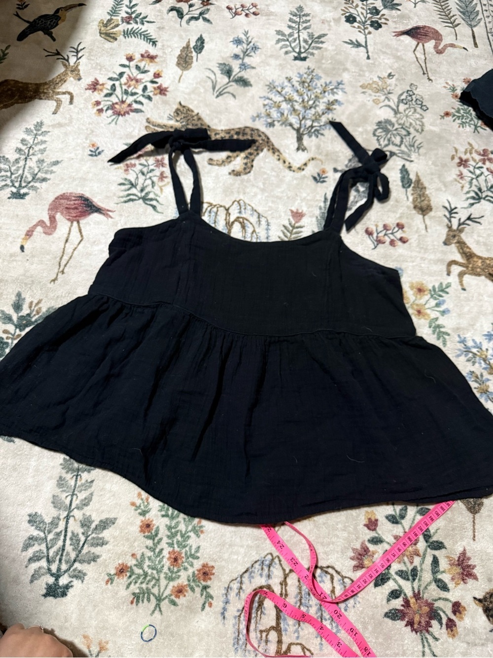 Old navy Black Tie-Shoulder Babydoll Tank Top XL